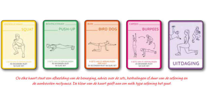 Full Body Workout Oefeningen op kaarten